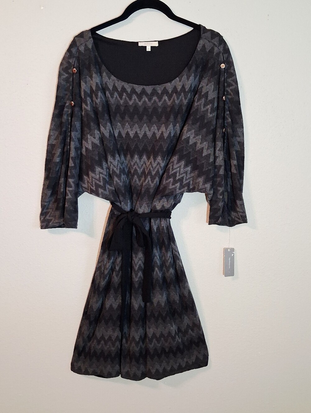 Halo Grey And Black Midi Dress Size XL Buisness Casual - Picture 2 of 8